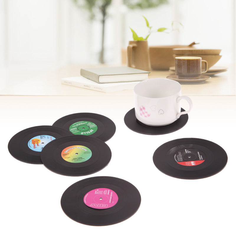 Retro Vinyl Drink Coasters